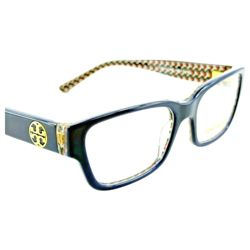 Tory Burch TY2074 Womens Plastic Eyeglass Frame 1655 Navy Blue ZigZag 51-17